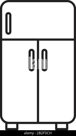 Farbvorlage für Kühlschranks in schwarzer Farbe editierbar. Symbol für Kühlschränke, Symbol für flache Vektorgrafiken für Grafik- und Webdesign. Stock Vektor