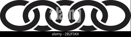 Kettensymbol Vorlage schwarz editierbar. Kettensymbol Symbol Flat Vector Illustration für Grafik- und Webdesign. Stock Vektor