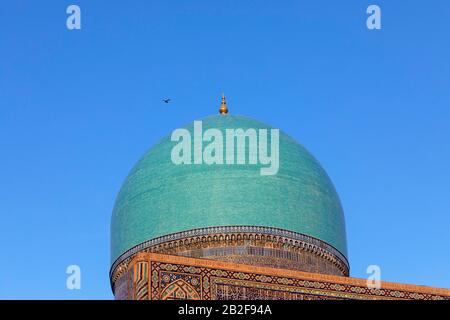 Blaue Kuppel, der Registan, das Herz der antiken Stadt Samarkand - Usbekistan Stockfoto