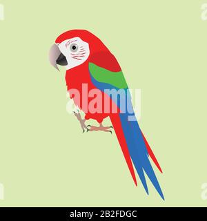 Eine Illustration einer lustigen und niedlichen grünen Flügelmacke, Cartoon-Stil Stock Vektor