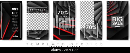 Trendige, bearbeitbare Vorlage für Geschichten in sozialen Netzwerken, Vektorgrafiken. Gestalten Sie Hintergründe für soziale Medien. Stock Vektor