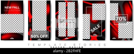Trendige, bearbeitbare Vorlage für Geschichten in sozialen Netzwerken, Vektorgrafiken. Gestalten Sie Hintergründe für soziale Medien. Stock Vektor