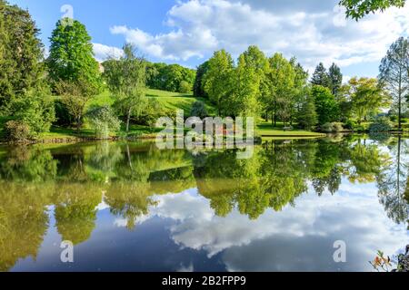 Frankreich, Cher, Apremont sur Allier, beschriftet mit Les Plus Beaux Villages de France (Die Schönsten Dörfer Frankreichs), Parc Floral d'Apremont sur Alli Stockfoto