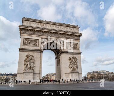 Arc de Triomphe am Charles de Gaulle Platz in Paris Stockfoto