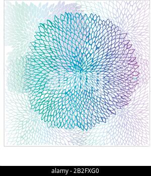 Farbabbildung einer Blume im ornamentalen Stil mit Petalen. Stock Vektor