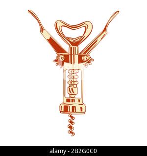 Designvorlage für Corkscrew Vector Logo. Winemaking oder Wine Icon. Stock Vektor