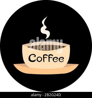 Eine Tasse heißen Kaffee. Design für Logo, Symbol, Kaffeehaus. Stock Vektor