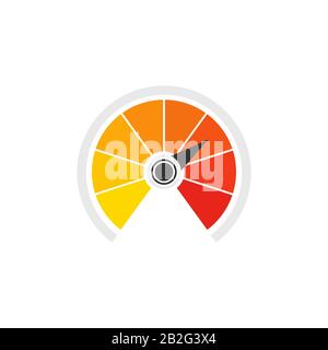 Temperaturanzeige Symbol Tacho flach. Vektor Stock Vektor