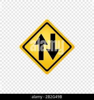 Straßenschild, 2-Wege-Verkehr. Vektor eps10 Stock Vektor