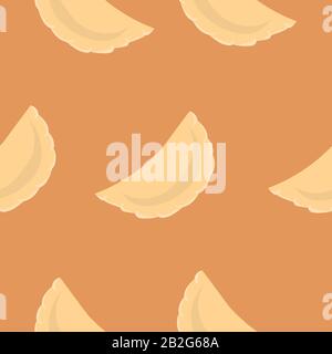 Knödelmuster. Produkte aus Teig, nationale Küche. Stock Vektor