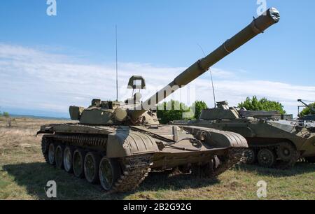 Alter sowjetischen Panzer T-72 Stockfoto