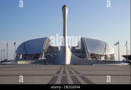 Russland, Sotschi, Oktober 2019: Park einer der Hauptschauplätze der Olympischen Winterspiele 2014. Stockfoto