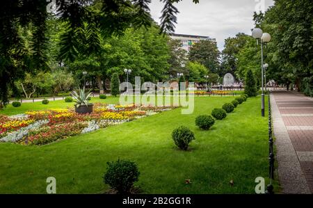 Kolobrzeg, Polen - 31. juli 2016: Ein schöner Sommertag im Park in Kolobrzeg Stockfoto