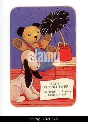 Rußig - Glückliche Familien. Kinderkartenspiel (1957 - 1964) Stockfoto