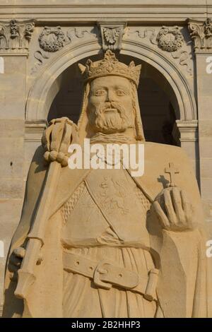 Sandskulptur, Kaiser Karl IV., Karlsbad, stilsicheren Stockfoto