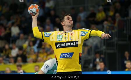 29. Februar 2020, Baden-Württemberg, Mannheim: Handball: Bundesliga, Rhein-Neckar Löwen - TSV Hannover-Burgdorf, 25. Spieltag, Andy Schmidt (2, Rhein-Neckar Löwen). Foto: Michael Deines / dpa Stockfoto