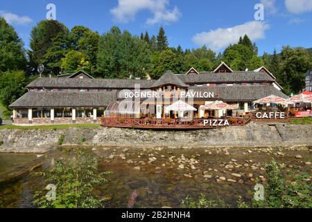 Bogner Pawilon, Stadtzentrum, Spindlersmühle, Tschechien Stockfoto