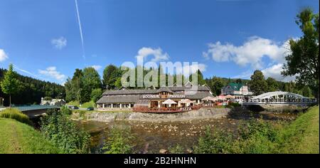 Bogner Pawilon, Stadtzentrum, Spindlersmühle, Tschechien Stockfoto