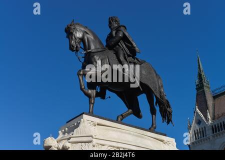 Andrassy-Denkmal, Kossuth ter, Budapest, Ungarn Stockfoto