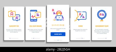 Interpreter Translator Onboarding Elements Icons Set Vector Stock Vektor