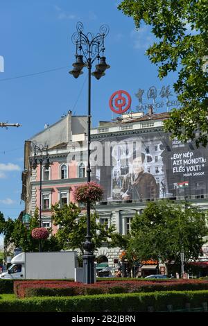 Platz, Oktogon, Andrassy Ut, Budapest, Ungarn Stockfoto