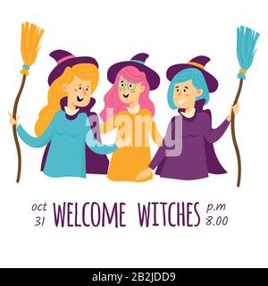 Halloween Aufkleber Mama, Hexe, Vampir, Geist, Kürbis, Fledermaus, Zombie Stock Vektor