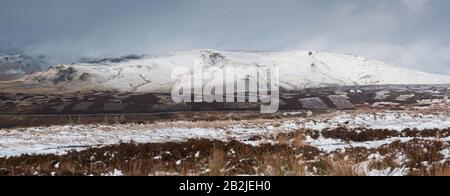 The Shelf Stones in der Nähe von Glossop im Winter, Peak District National Park, England Stockfoto