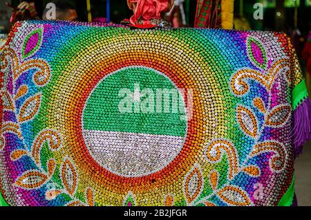 Februar 2020, Brasilianisches Karneval. Popular Culture, Meeting of 'Maracatus de baque solto' ('ländliches Maracatu'), Musik und Tanz typisch für Pernambuco. Stockfoto