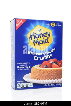 Irvine, KALIFORNIEN - 14. AUGUST 2019: Eine Schachtel Honey Maid Graham Cracker Zerbröckelt, aus Nabisco. Stockfoto