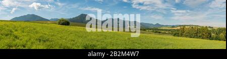 Panorama Blick Sommer Vorberge Landschaft Niedere tatra Berge Urlaub Stockfoto