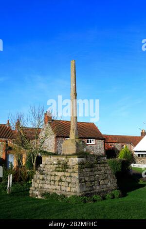 Blick über Binham Market Cross, Binham Village, North Norfolk, England, Großbritannien Stockfoto