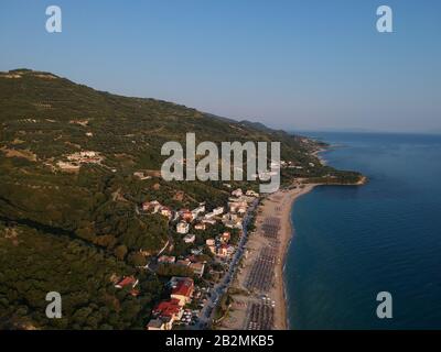 Preveza tropische exotische Strände von vrachos, loutsa in epirus griechenland in der Nähe von ligia und der Stadt parga und sivota Touristenattraktion und Reiseziel Stockfoto