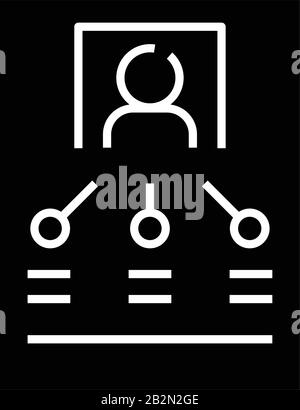 Persönliche Verantwortung schwarzes Symbol, Konzeptabbildung, Vektor-Flachsymbol, Glyph-Zeichen. Stock Vektor