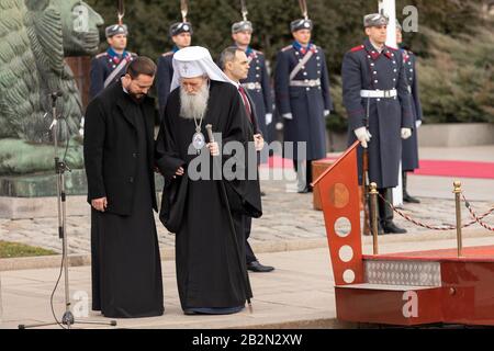 Sofia, Bulgarien - 03. März 2020: Der bulgarische Patriarch Neophyt feiert die Befreiung Bulgariens vom ottonischen Joch. März 2020 in Sofia, Bulgar Stockfoto