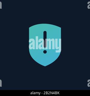 Achtung Warnung das Warnschild des Angreifers ist mit einem Ausrufezeichen versehen. Achtung: Symbol für Internetgefahr. Symbol für Schutzleitung für VPN. Sicherheit Stock Vektor