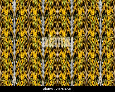 Sonnenblumen-Welligkeit nahtloses Design in Gelb und Grün und Schwarz und Grau groß. Stockfoto