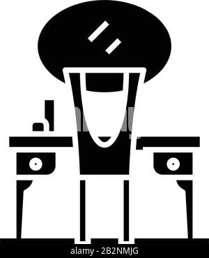 Symbol "Spiegel schwarz", Konzeptabbildung, Symbol "Vektor flach", Glyph-Zeichen. Stock Vektor
