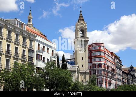 In Madrid gibt es ein wunderschönes altes Design und eine schöne Architektur. Stockfoto