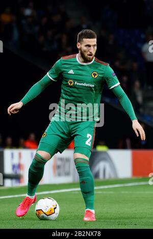 Barcelona - 27. FEBRUAR: Matt Doherty spielt beim Uefa Europa League-Spiel zwischen RCD Espanyol und den Wolverhampton Wanderers im RCDE-Stadion am Februar Stockfoto