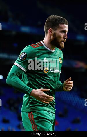 Barcelona - 27. FEBRUAR: Matt Doherty spielt beim Uefa Europa League-Spiel zwischen RCD Espanyol und den Wolverhampton Wanderers im RCDE-Stadion am Februar Stockfoto