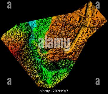 Hohe Auflösung Antenne Digital Elevation Model für Computergestützte geografische Informationssystem verwendet Stockfoto