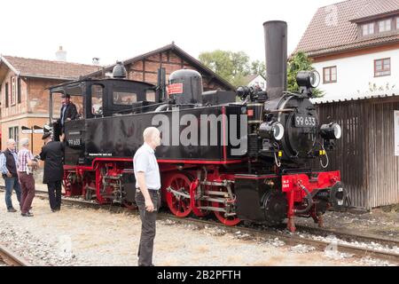 Ochsle, Deutschland - 13 Sep. 2015: Ein alter Veteranenzug, der noch laufen kann Stockfoto