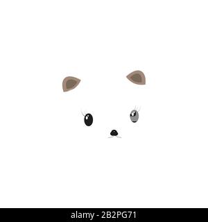 Fröhliches süßes Lächeln Panda Gesicht mit Herz Form Nase Vektor Illustration Stock Vektor