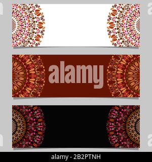 Abstraktes Mandala-Bannerset mit Blumenmuster - farbige Vektorgrafikelemente Stock Vektor