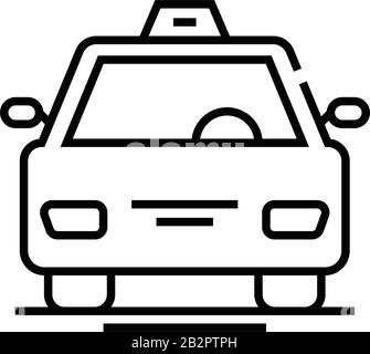 Taxi Services Line Icon, Concept Sign, Outline Vector Illustration, Linear Symbol. Stock Vektor