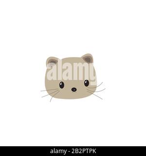 Vorlage für das Logo von Baby Panda Face. Baby Panda Gesichts-Symbol. Asiatischer Bär. Panda-Kopf isoliert auf weißem Hintergrund Stock Vektor