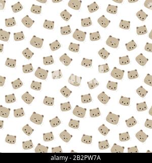 Süßes Panda-Gesicht. Nahtloses Hintergrundbild. Cartoon-Vektor. Flacher Stil Stock Vektor