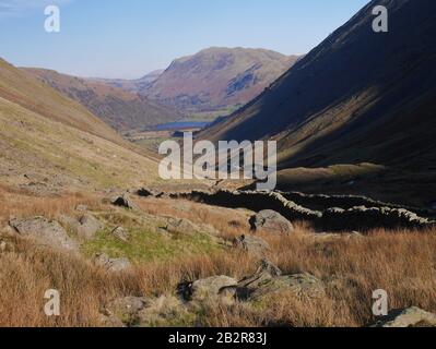 Der Kirkstone Pass mit Blick auf Brotherswater, Lake District National Park, Cumbria, England, Großbritannien Stockfoto