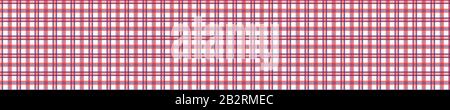 Vector Gingham Summer in den 1950er Jahren - nahtloses Bannermuster. Rosa Rot Blau Kariert Hintergrund des Plaid Gitters. Modernes helles Waschband. Retro-Vintage-Stil der 1950er Jahre Stock Vektor
