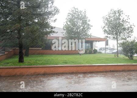 Autostrada del Brennero A22 Station Po est in Bagnolo San Vito, Lombardei, Italien. August 2019 © Wojciech Strozyk / Alamy Stock Photo Stockfoto